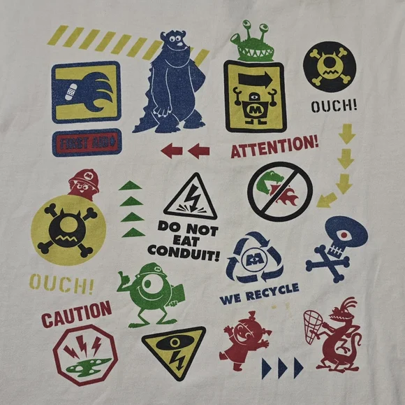 Tokyo Disney Resorts Monsters, Inc Tshirt Ride & Go Seek Size Large Souvenir - Picture 6 of 7